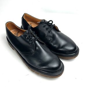 Dr. Martens Black Leather Lace Up Shoes Air Cushion Sole made in England US 10